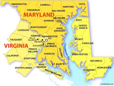 Dc Maryland Virginia Map 